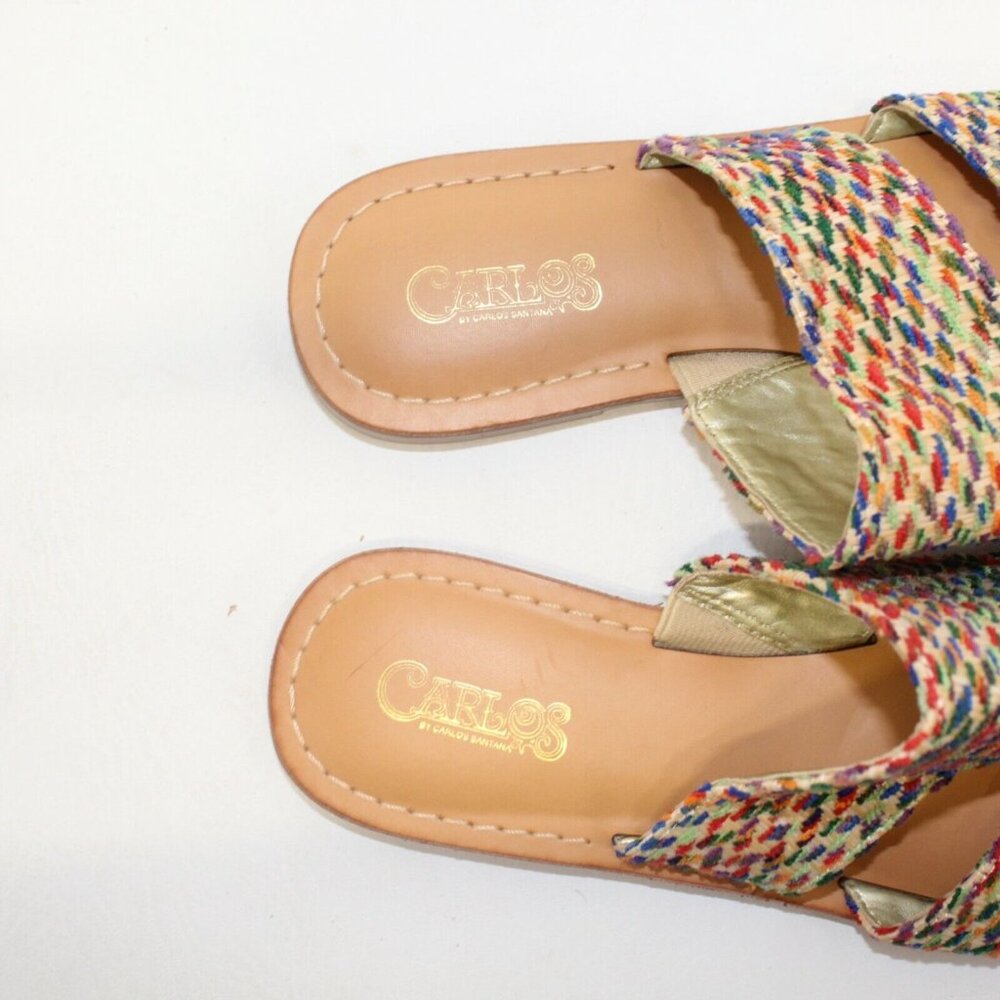 Carlos Santana Womens Sz 7M Holly Rainbow Multicolored Flat Slides Sandals - Picture 9 of 11